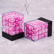 (Pink+White) 12mm pips dice 